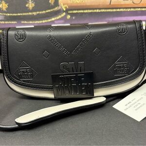 Steve Madden Black and White Embossed Logo Bag